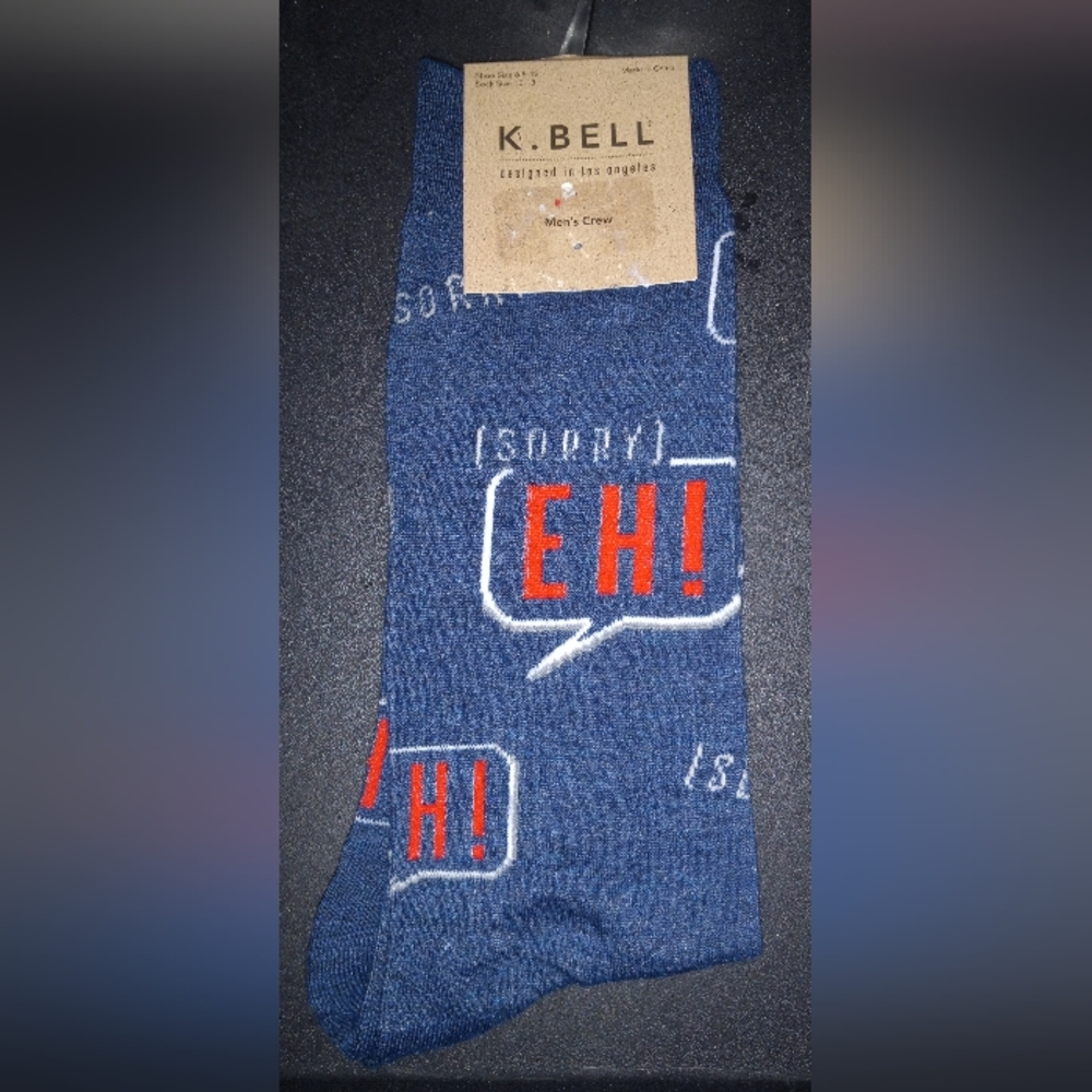 Sorry Eh!  K. Bell men’s crew socks